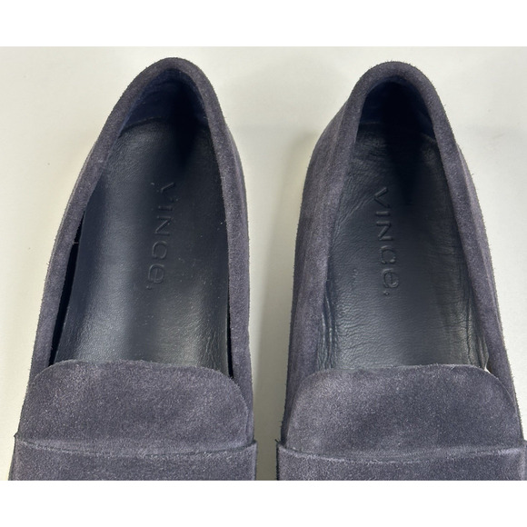 Vince Shane Mens Navy Blue Suede Loafers Size 8M Slip On Casual New $225 - Picture 7 of 10
